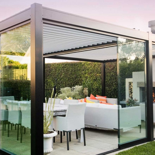 Bask Outdoor Room with Glaslide doors and LED lighting