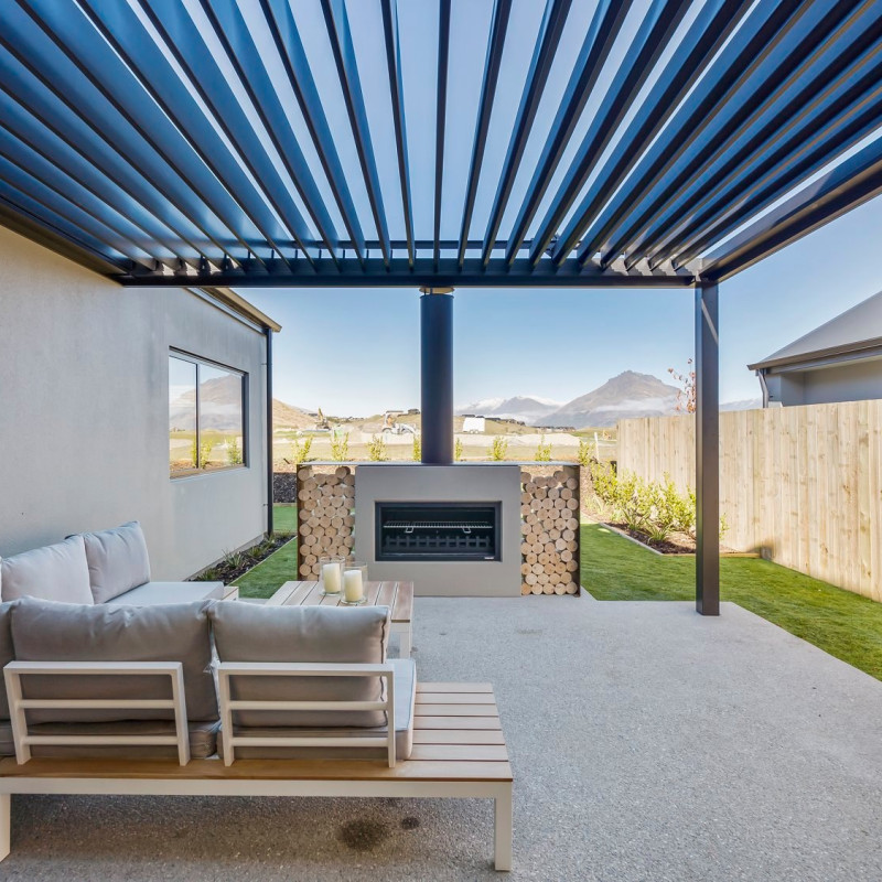 HomePlus Southland Bask Opening Louvre Roof in Satin Black for Jennian Homes Queenstown Showhome 2019 4