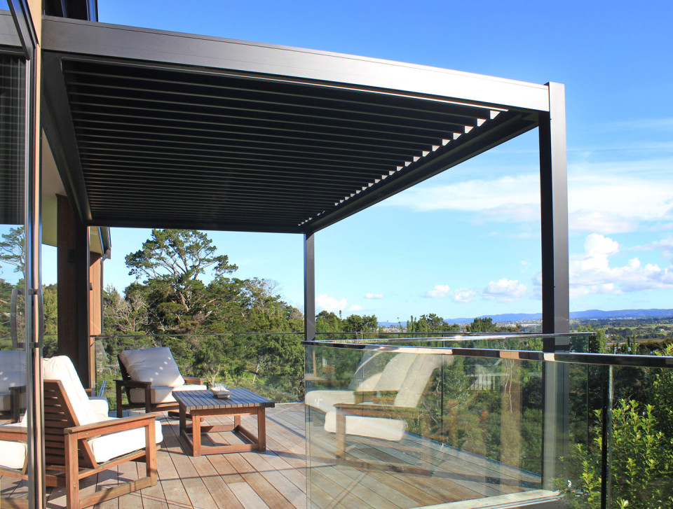 Bask louvre roof frames this stunning Auckland view perfectly