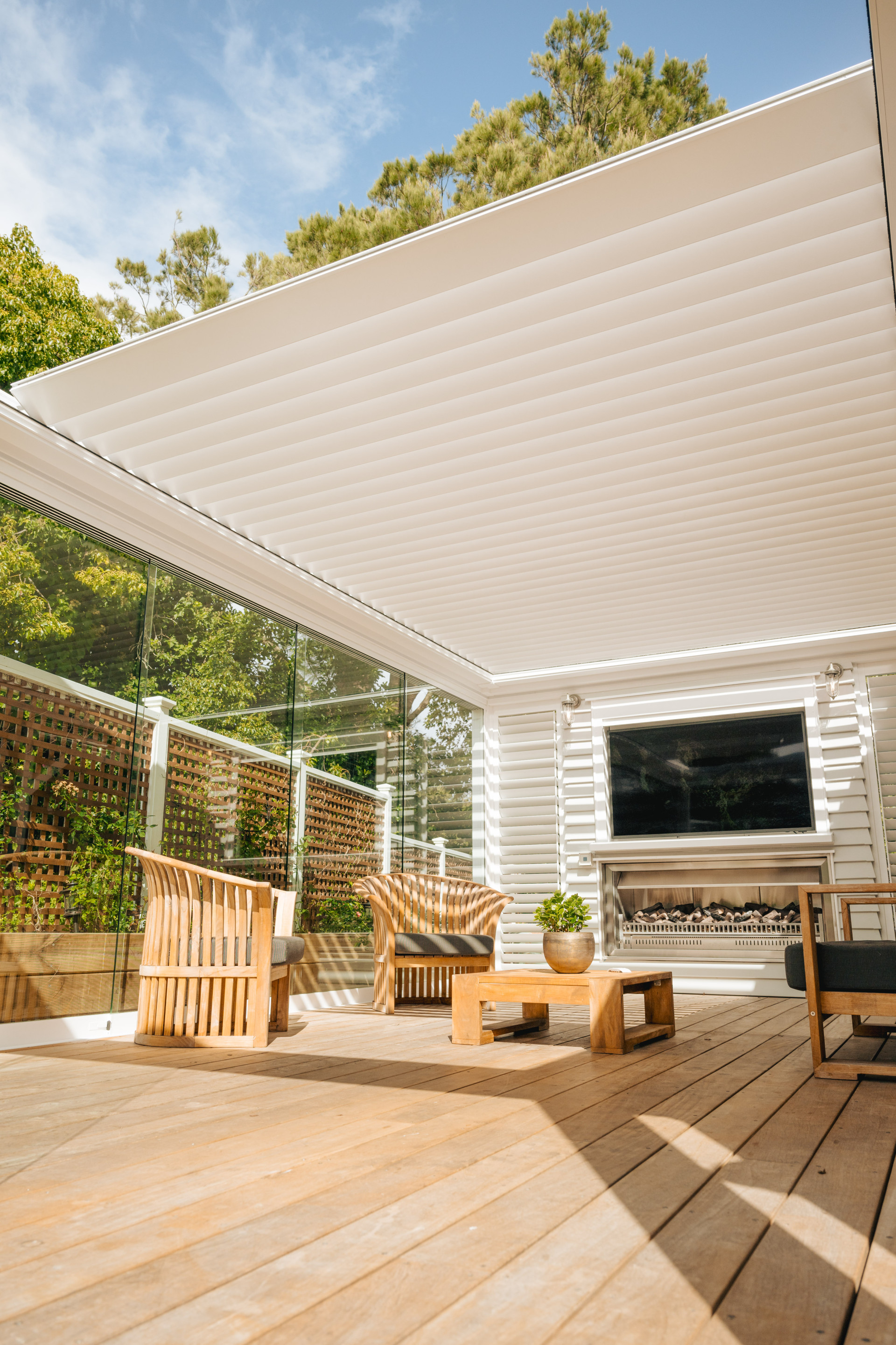 Sunfold partially retracted Outdoor Room