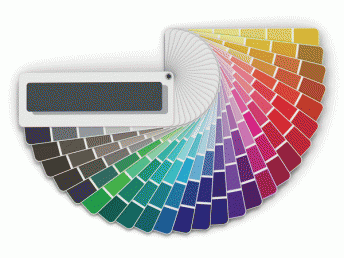 Colour fan for Bask outdoor living system choice of colours