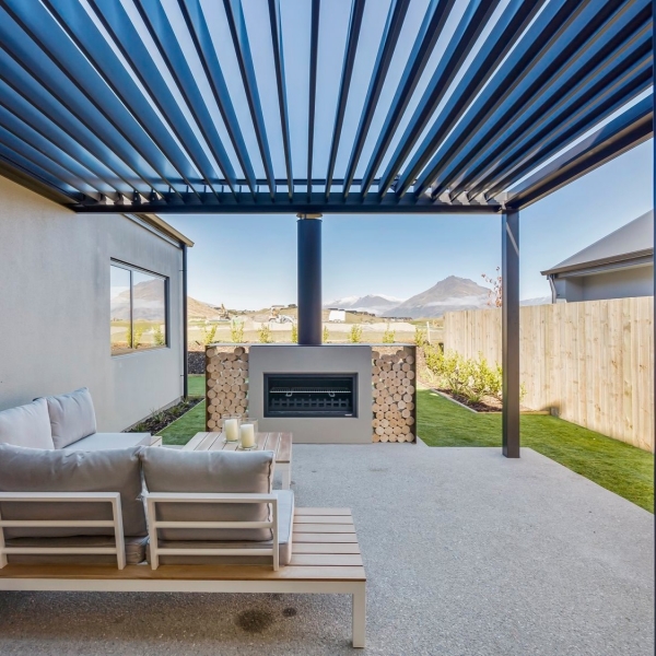 HomePlus Southland Bask Opening Louvre Roof in Satin Black for Jennian Homes Queenstown Showhome 20190 SQ